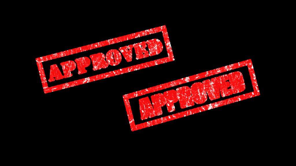 rubber stamp, approved, approved stamp